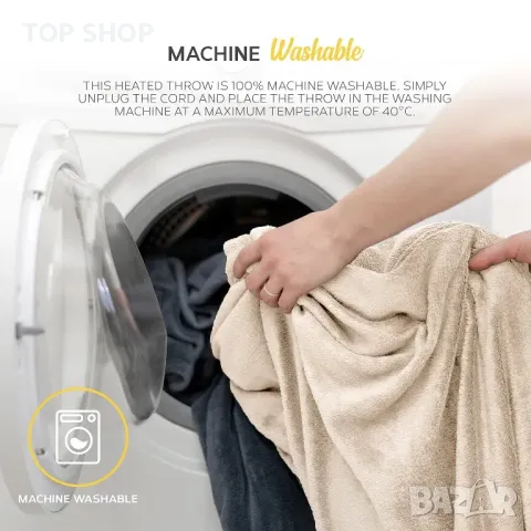 Луксозно поларено електрическо одеяло MONHOUSE 130X160 см 120W/Цифров контролер/9 настройки/Таймер, снимка 6 - Тримери - 49308695