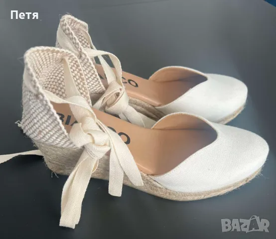 Еспадрили с връзки на платформа, снимка 4 - Сандали - 48890776