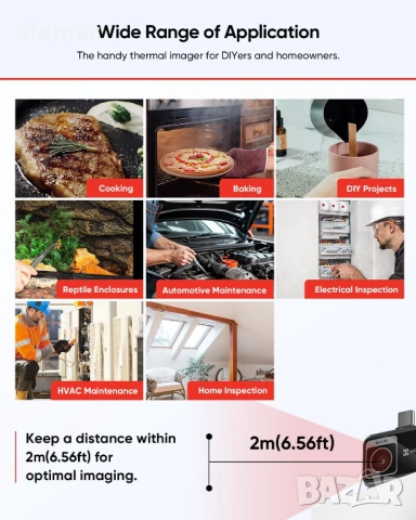 Термокамера HIKMICRO MiniE - iOS/Android, IR резолюция 96x96, 25Hz, снимка 4 - Друга електроника - 53391436