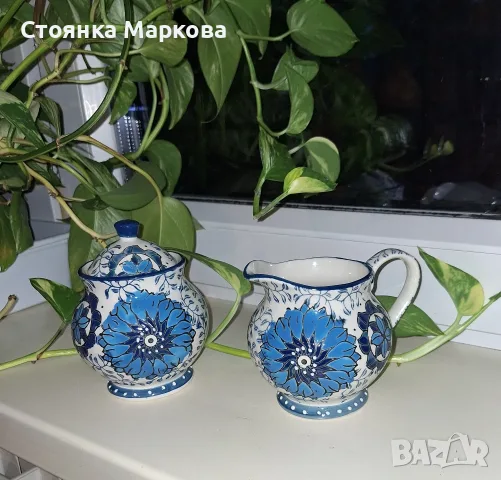 Керамичен комплект-захарничка и каничка, снимка 3 - Сервизи - 55884834
