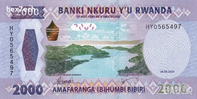 ❤️ ⭐ Руанда 2024 2000 франка UNC нова ⭐ ❤️, снимка 2 - Нумизматика и бонистика - 48905215