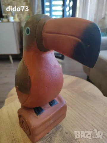 Дървена фигура на папагал., снимка 3 - Декорация за дома - 47386807