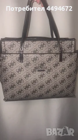Оригинална дамска чанта GUESS / Голяма чанта Tote с монограм 