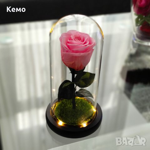 Вечна естествена роза в стъкленица, снимка 11 - Декорация за дома - 27657211