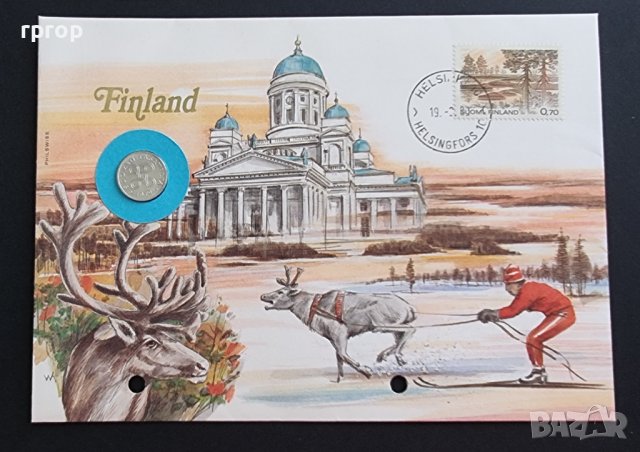 Нумизматичен плик с монета от  1 пени .1979 г.  Финландия .(NUMISBRIEF)
