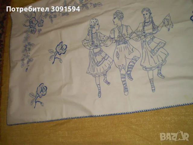  Бродиран  гоблен    ръчна синя бродерия, снимка 10 - Други ценни предмети - 48437231