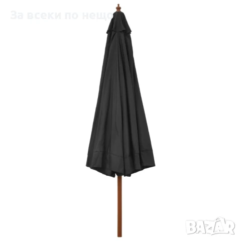 Градински чадър с дървен прът, 330 см, антрацит Код P888, снимка 2 - Градински мебели, декорация  - 50994240