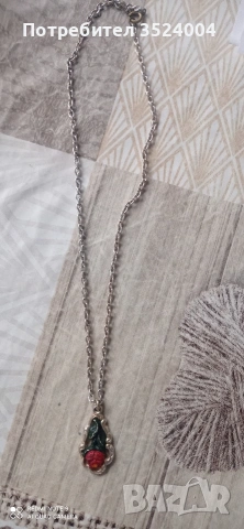 Ново руско колие от 80 те колие с роза не е носено, снимка 3 - Колиета, медальони, синджири - 53529767