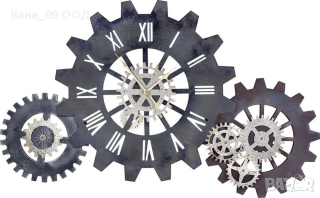 Метален часовник в индустриален стил, снимка 4 - Стенни часовници - 41045894