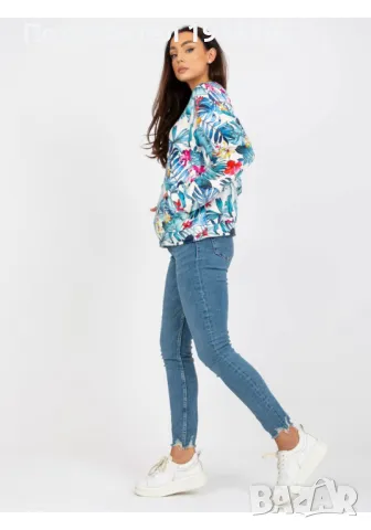 Спортна дамска блуза в цвят екрю 8124.51, снимка 2 - Блузи с дълъг ръкав и пуловери - 48119308