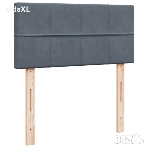 vidaXL Османска легло с матрак, тъмносиво, 90x200 см, кадифе, снимка 9 - Спални и легла - 56147034