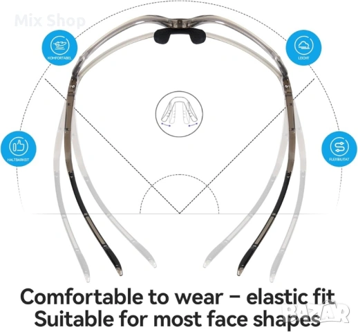 Нов Фотохромни велосипедни очила, самозатъмняващи се спортни слънчеви очила UV400, снимка 4 - Слънчеви и диоптрични очила - 53709852