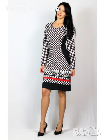 НОВО Елегантна права рокля Геометрия, снимка 5 - Рокли - 48477770