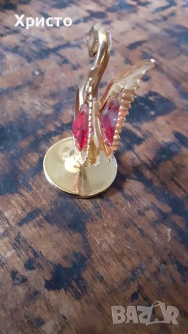 метален декоративен лебед CRAFTOCRAFT със Сваровски Swarovski кристали, снимка 9 - Статуетки - 41084533