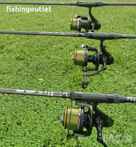 Шарански състезателен комплект три въдици и три макари НА ПОЛОВИН ЦЕНА, снимка 2 - Въдици - 47356593