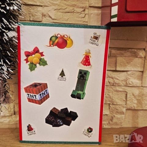 Коледни картички Майнкрафт, снимка 3 - Декорация за дома - 52713996