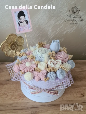 Букет от соеви свещи, снимка 3 - Декорация за дома - 51021353