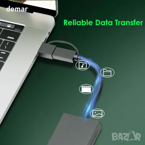 Minthouz USB C към Dual HDMI адаптер, 4K@30Hz + 1080p@60Hz HDMI сплитер за два монитора, снимка 6 - Друга електроника - 49869345