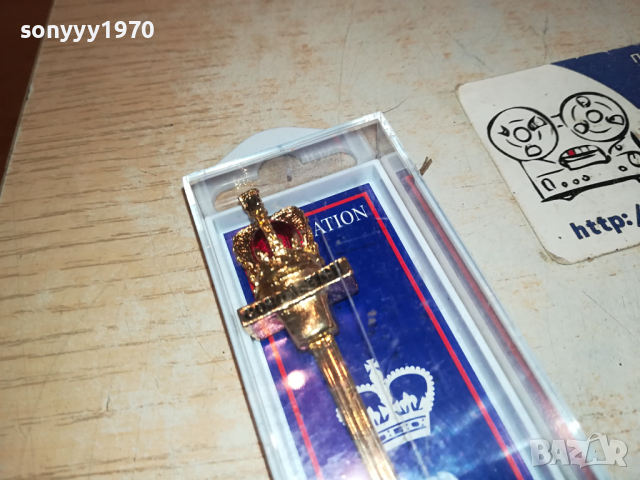 CORONATION-ROWENA MADE IN UK-ЗЛАТНА ЛЪЖИЧКА ОТ АНГЛИЯ 2902241833, снимка 8 - Колекции - 44533412