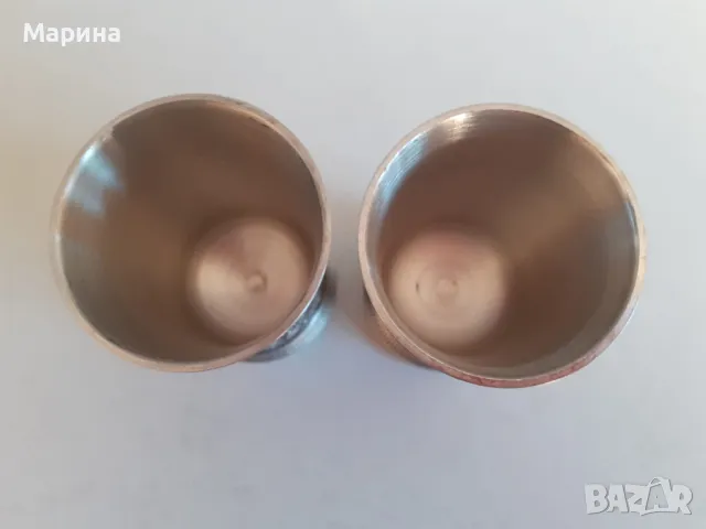 Немски чаши за ракия от калай, 40 мл.  Antik*Vintage#73, снимка 5 - Чаши - 48729359