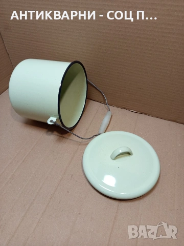 Соц Стара Емайлирана Съдинка За Мляко 2.5лт. НОМЕР 1698., снимка 8 - Антикварни и старинни предмети - 53818917