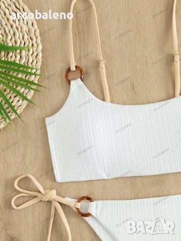 Дамски едноцветен секси бански костюм в модерен стил, 2цвята, снимка 5 - Бански костюми - 41352382