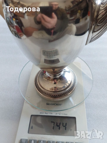 Сребърна кана за вода,чай,кафе,вино,ракия,среро 800,вместимост 1 литър,дръжка слонова кост., снимка 11 - Сервизи - 53707323