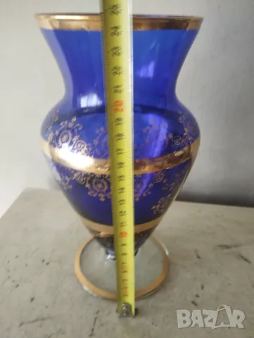 Стъклена ваза Бохемия, снимка 3 - Вази - 47588113