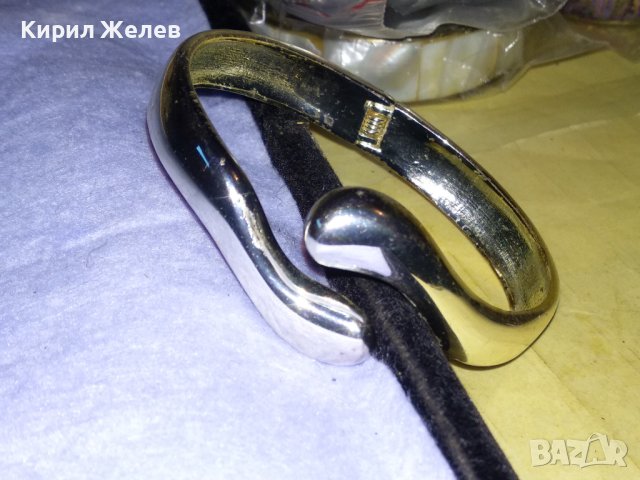 СРЕБРИСТА ХРОМИРАНА ВИНТИДЖ - АРТ ФИГУРАЛНА ЗМИЕВИДНА МЕСИНГОВА АРТ ГРИВНА 26609, снимка 3 - Гривни - 41267195