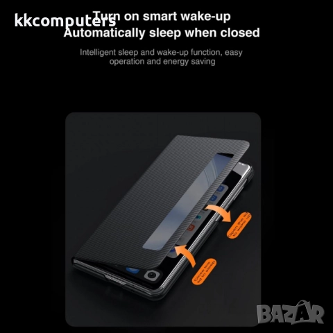 Калъф SULADA Kevlar за vivo X Fold5 – смарт капак с прозорец, кожена текстура и магнитна функция, ра, снимка 4 - Калъфи, кейсове - 52221758