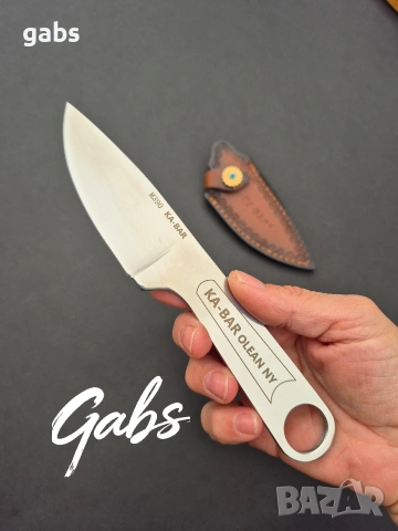Нож KA BAR OLEAN NY ,фултанг с кожена кания, снимка 4 - Ножове - 53402353