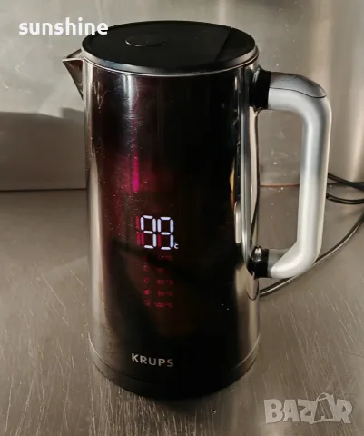 ВИДЕО * Електрическа кана Krups | 40/70/80/90/100°C | 30м Затопляне | 1.7л. | Двойна стена | 1700W, снимка 3 - Кани - 55981176