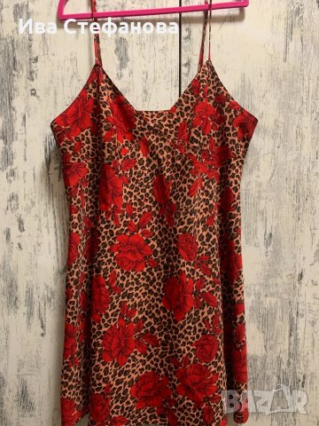 Страхотна сатенана качествена нощница леопардова щампа и рози Avon , снимка 2 - Нощници - 34403278