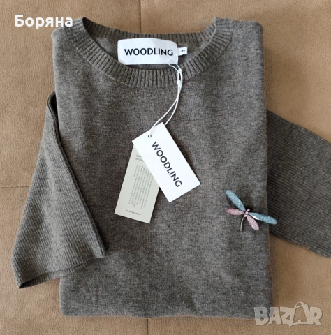 Woodling нова зимна рокля от фино мерино с брошка, снимка 15 - Рокли - 53446452