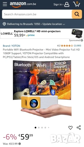 YOTON Y3 Мини WiFi + Bluetooth видео проектор за домашно кино, снимка 10 - Плейъри, домашно кино, прожектори - 48125071