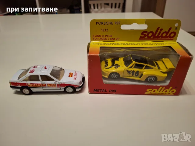 Стари колички, Porsche 935 Turbo, Solido France, 1/43 и Opel Omega, неизвестен производ.