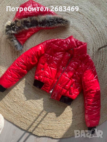 Зимно червено яке, снимка 3 - Якета - 53285984