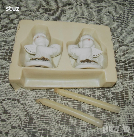 Порцеланови свещници, ангелчета, сет 2 бр., снимка 5 - Декорация за дома - 52595294