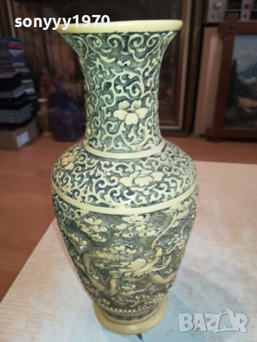 ВАЗА ОТ ФРАНЦИЯ-АНТИКА МАСИВНА РЕЛЕФНА 1603241703, снимка 5 - Антикварни и старинни предмети - 44794523