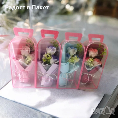 Букет вечни рози в подаръчна кутия