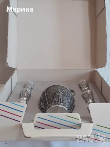 Комплект за ракия от калай Antik*Vintage  #85, снимка 2 - Сервизи - 47496944