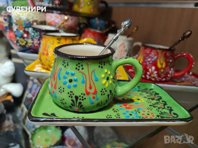 Турски чашки за кафе с чинийки, снимка 3 - Чаши - 47589991