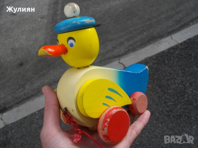 СТАРА ДЪРВЕНА ИГРАЧКА ПАТЕ, снимка 6 - Антикварни и старинни предмети - 39798393