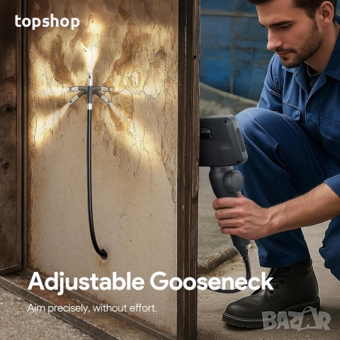 Ендоскоп DEPSTECH с гъвкаво рамо. Двупосочна бороскопска камера с двоен обектив, светлина, 4,5-инчов, снимка 3 - Камери - 52384784