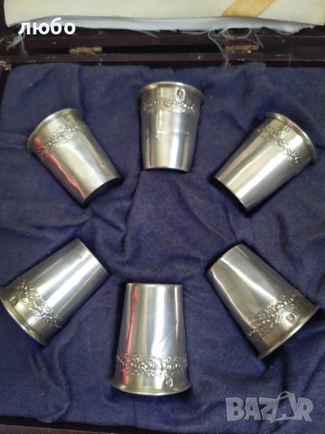 Комплект от Сребърни Чашки-МИНЕРВА Франция Проба Сребро 0,950 от 30/г.на Със Оригиналната си Кутия , снимка 4 - Антикварни и старинни предмети - 39550616