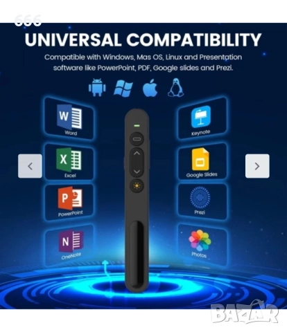 Безжичен презентатор с лазерна показалка, снимка 2 - Друга електроника - 51451144