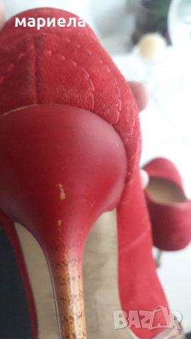 Високи червени обувки tergan , снимка 3 - Дамски обувки на ток - 36311367