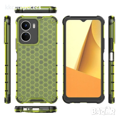 vivo Y16 4G Силиконов Калъф Honeycomb TPU и Протектор, снимка 11 - Калъфи, кейсове - 50741717