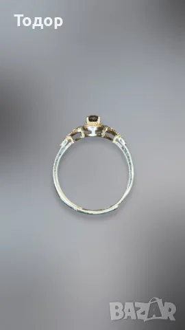 Сребърен пръстен със червен шпинел 0.40 карата, снимка 2 - Пръстени - 48565932