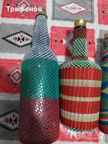 Ръчно плетени бутилки , снимка 4 - Декорация за дома - 44375426